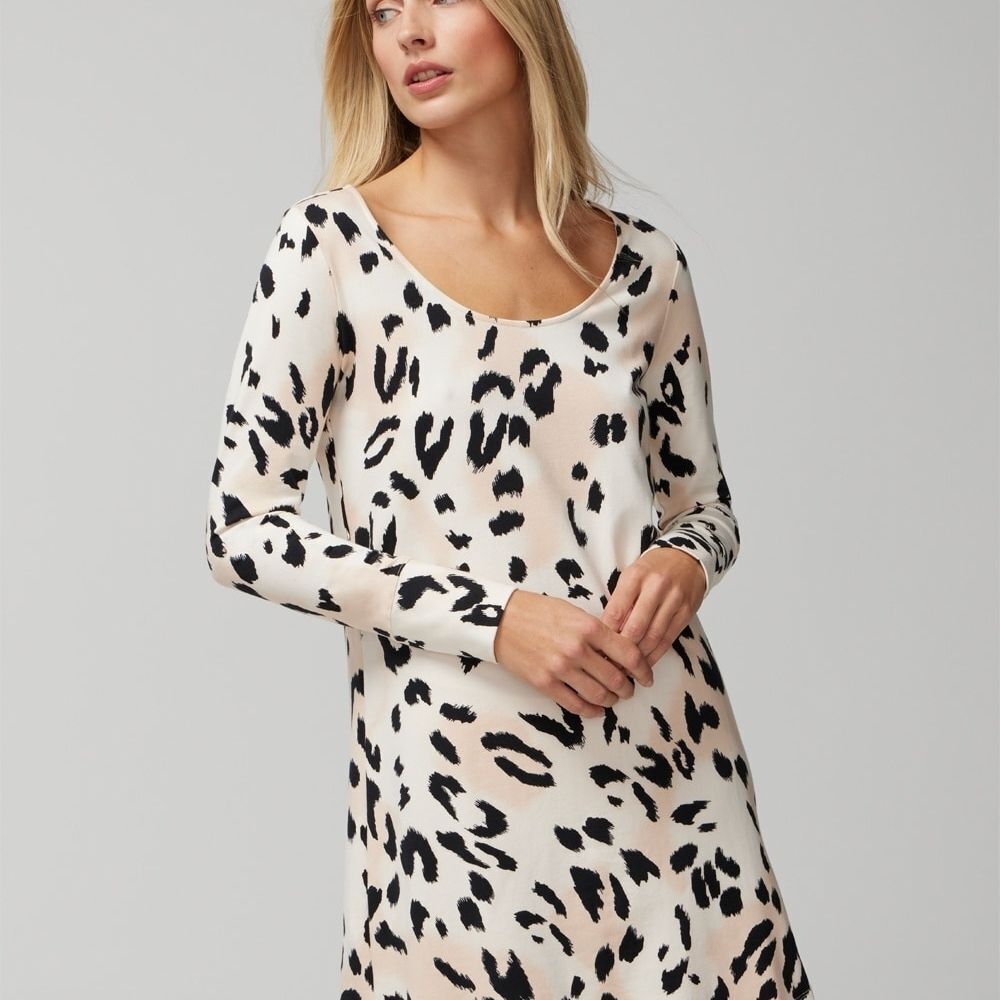 Soma Black and Cream Leopard Print Dress